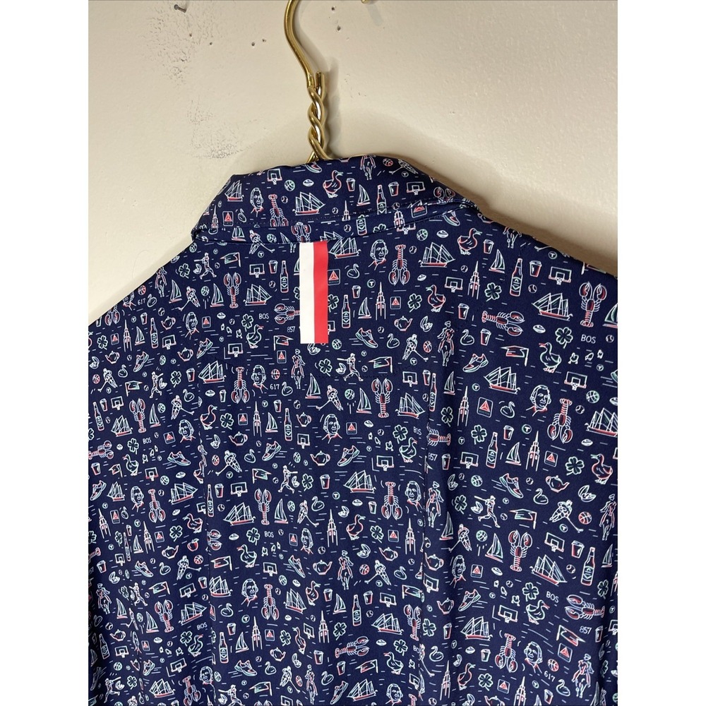 Rhoback Mens Navy Blue "The Boston" Performance Stretch Golf Polo XL - Picture 7 of 9